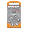 6 Rayovac Extra Advanced 13 hearing aid batteries
